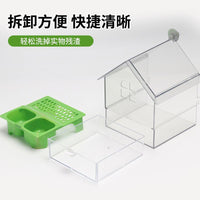 External Bird Feeder with Splash Guard for Parakeets and Small Parrots