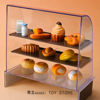 Miniature Dessert Display Cabinet and Food Play Set for Kids