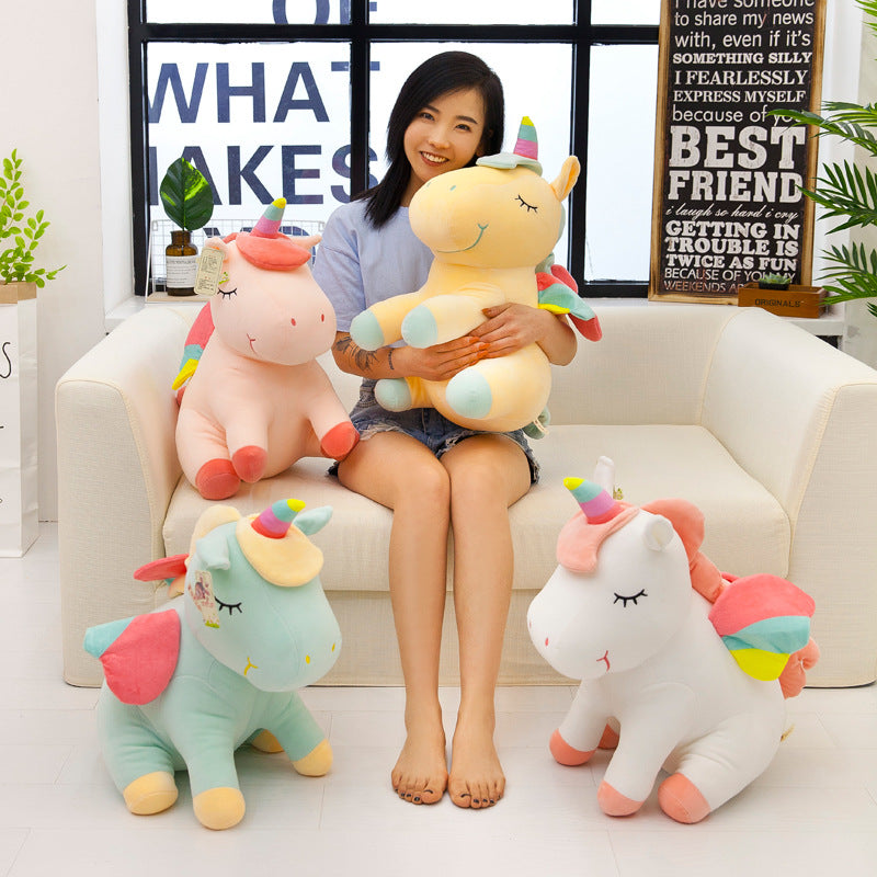 Unicorn Plush Toy for Kids, Soft Stuffed Animal Doll, Cartoon Design, Sleeping Companion for Girls