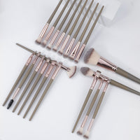 Professional 20-Piece Eye Makeup Brush Set with Soft Bristles and Pointed Handles