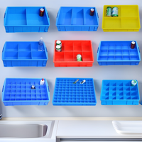 Rectangular Plastic Storage Box with Dividers, Shallow Compartment Organizer, Turnover Box, Sealed Moisture-Proof Car Storage