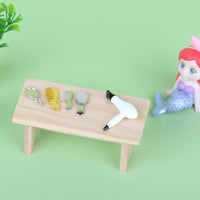 Dollhouse Miniature Alloy Dressing Tools Set - Hair Comb, Mirror, Hair Dryer Accessories