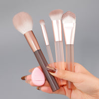 4-Piece Makeup Brush Set with PVC Gift Box - Foundation, Powder, Contour, Eyeshadow Brushes