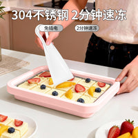 Ice Cream Maker Pan, Non-Electric, 304 Stainless Steel, DIY Fried Yogurt Machine for Home Use