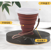 Collapsible Silicone Travel Cup with Lid - Reusable & Portable Drinking Mug