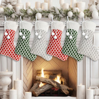 Christmas Plush Diamond/Snowflake Stocking for Fireplace & Window Decor