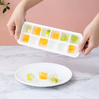 Household Ice Cube Tray with Lid for Coffee Bar Freezer Quick Freeze Ice Maker