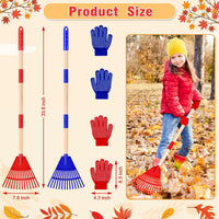 Detachable Leaf Rake with Wooden Handle for Garden and Lawn Care