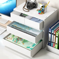 Desktop A4 File Drawer Storage Box with Wheels, Thickened Office Under-Desk Organizer