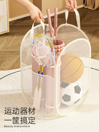 Basketball Storage Rack for Home, Sports Equipment Organizer for Kids' Toys and Balls