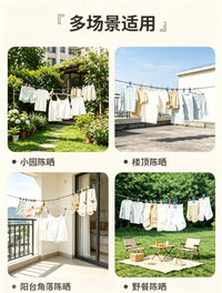 Portable Travel Clothesline with 12 Clips, Retractable Laundry Drying Rope for Indoor Outdoor Use