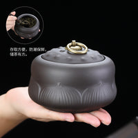 Purple Clay Tea Caddy with Alloy Seal Lid for Tea and Dry Goods Storage