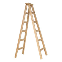 Wooden A-Frame Ladder, Thickened & Reinforced, Walkable, for Household, Renovation, and Construction