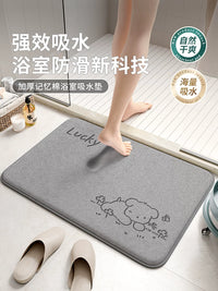 Absorbent Non-Slip Bathroom Mat for Toilet, Shower, and Vanity Areas