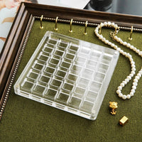 Acrylic Shell Jewelry Storage Box with Dividers for Small Pendants and Gold Beads