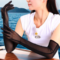Women's UV Protection Sunscreen Gloves for Cycling & Driving, Breathable Ice Silk Full Finger Gloves