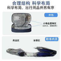 Portable Insulated Cooler Bag for Insulin and Medicines with Temperature Display, Ice Packs and Removable Handle
