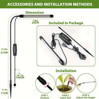 LED Full Spectrum Plant Grow Light with Ground Stake for Indoor Potted Plants