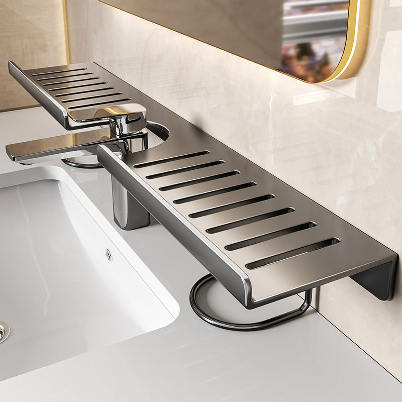 Faucet Bathroom Organizer Shelf Wall-Mounted No-Drill Toilet Washbasin Storage Rack