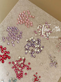 K9 Flatback Round Rhinestones for Nail Art, Mixed Colors, Mini Super Sparkle Nail Decorations