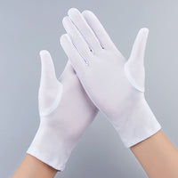 Unisex Spandex Jewelry Gloves Stretch Tight Black White Dance Performance Etiquette Conductor Ceremony Gloves