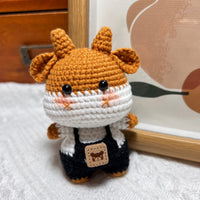 Handmade Knitted Zodiac Ox Doll Keychain Pendant