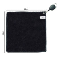 Golf Towel with Retractable Hook and Club Cleaning Brush