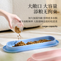 Elevated Anti-Ant Pet Food and Water Bowl for Multiple Cats and Small Dogs, Tilted Non-Slip Design