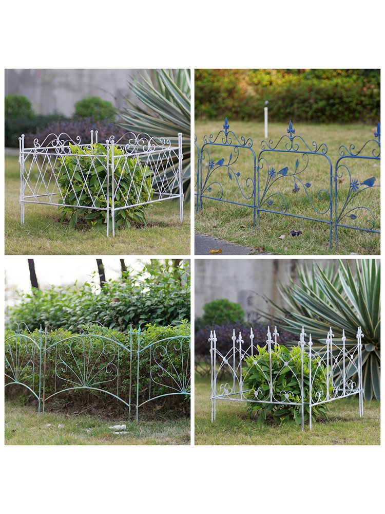 European Style Wrought Iron Garden Fence Panel for Outdoor Patio and Plant Support
