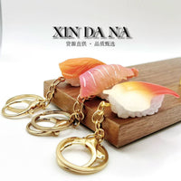Realistic Japanese Sushi Food Keychain Salmon Tuna Arctic Surf Clam Miniature Ornament