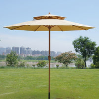 Outdoor Patio Umbrella with Crank, Double-Tiered, UV Protection, for Garden, Cafe, and Market