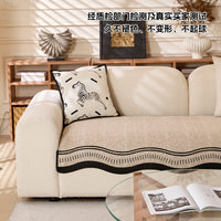 Premium Faux Leather Sofa Cushion Cover - Non-Slip, All-Season Protection
