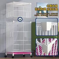 Large Reinforced Bird Cage for Parrots Cockatiels Peonies with Breeding Box Assembly Pieces