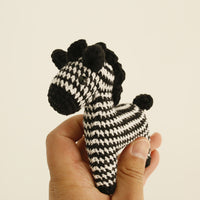 Hand-Knitted Cartoon Horse Bag Charm, Crocheted Zebra Doll Keychain, Premium Bag Accessory