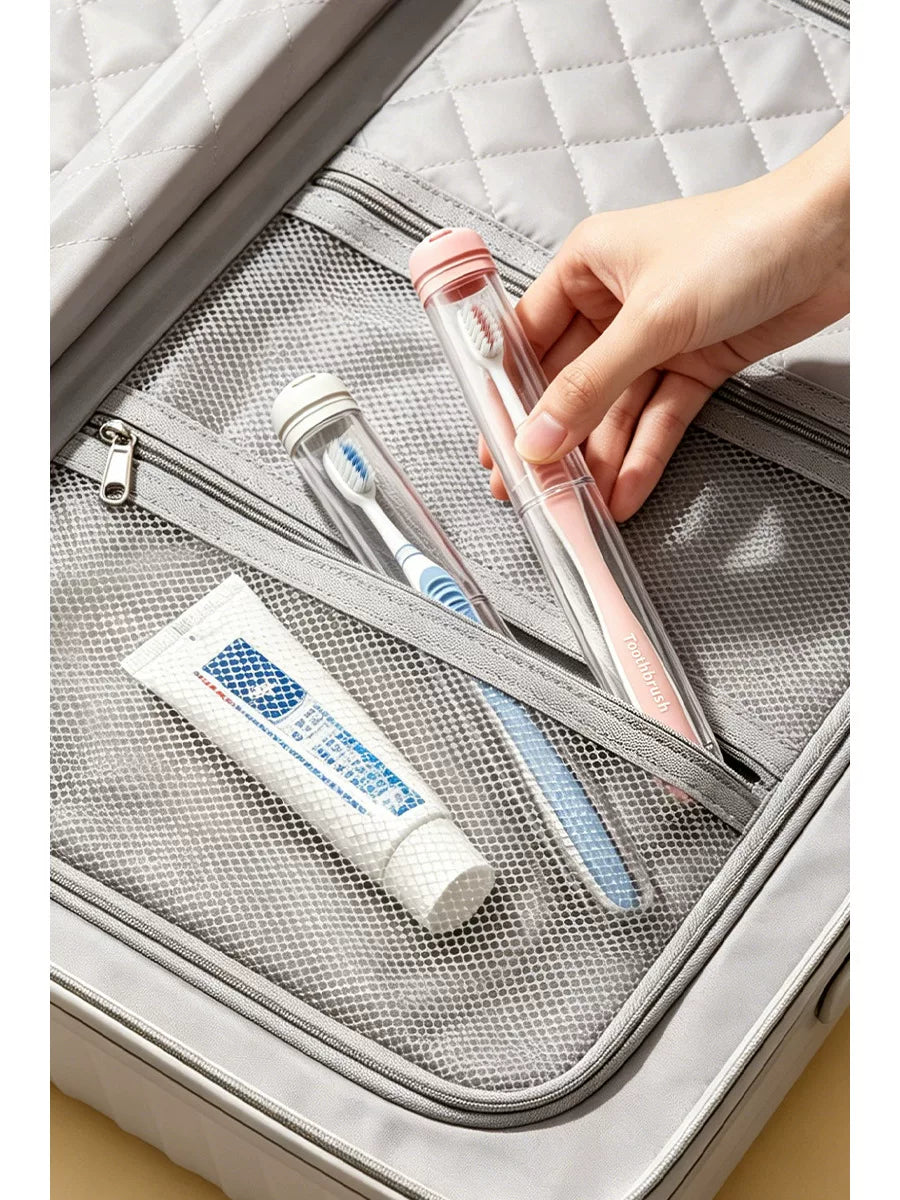 Portable Toothbrush Travel Case Transparent Dustproof Holder for Business Trips and Travel