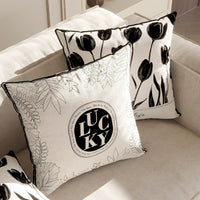 Nordic Black and White Decorative Throw Pillow Cover with Optional Insert