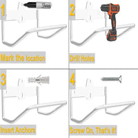 Stainless Steel Ladder Hanger Wall Mount Garage Ladder Storage Bracket Multi-functional Ladder Rack for Garage Garden