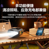 Portable Waist Clip Fan with Flashlight, Rechargeable Personal Fan for Outdoor Work