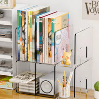 Acrylic Desktop Bookends and Organizer for Students and Office