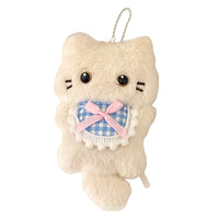 Cute Plush Squeaky Cat & Rabbit Doll Keychain Backpack Charm Couple Gift