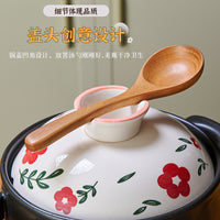 High-Temperature Ceramic Casserole Pot for Stews and Rice, Gas and Electric Stovetop Compatible