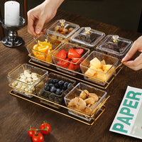 Nordic Style Acrylic Divided Serving Tray with Handle for Snacks and Appetizers