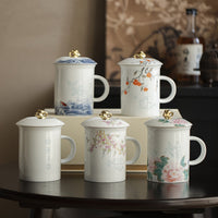 Ceramic Mug with Infuser and Lid, 400ml Tea Separation Cup for Office and Business Gifts