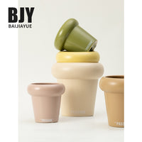 Nordic Ceramic Planter Pot for Indoor Plants and Succulents, Modern Minimalist Style