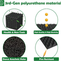 Soundproofing Acoustic Foam Panels for Walls, Self-Adhesive, High-Density, Flame-Retardant