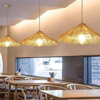 Retro Straw Hat Chandelier for Restaurants and Commercial Spaces