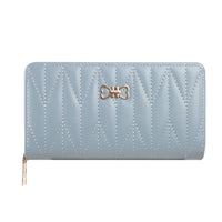 ENDAYCON Women's Double Zipper Long Wallet with Phone Pouch and Large Capacity