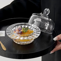 Glass Bird's Nest Stew Bowl with Lid, Transparent Dessert and Soup Bowl Set