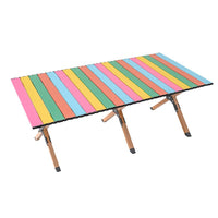 Outdoor Camping Folding Roll-Up Table and Kermit Chair Set with Portable Cart