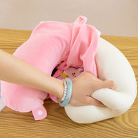 Memory Foam U-Shaped Travel Neck Pillow with Eye Mask Set for Office and Napping